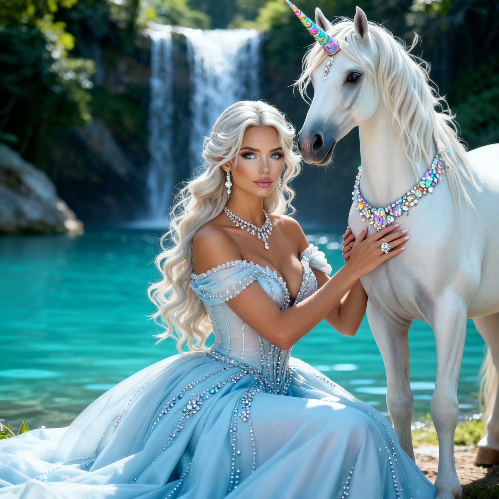 People Holding a Magical Unicorn