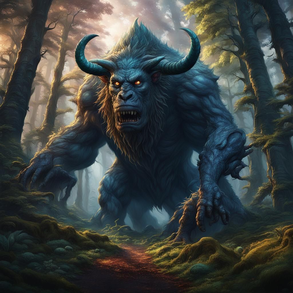 Small Spiritual Beast in Forest, Fantasy Concept Art