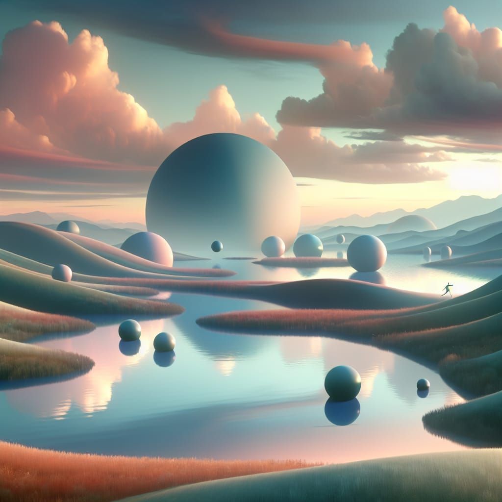 Transcendental Dreamscape in Soft, Pastel Hues