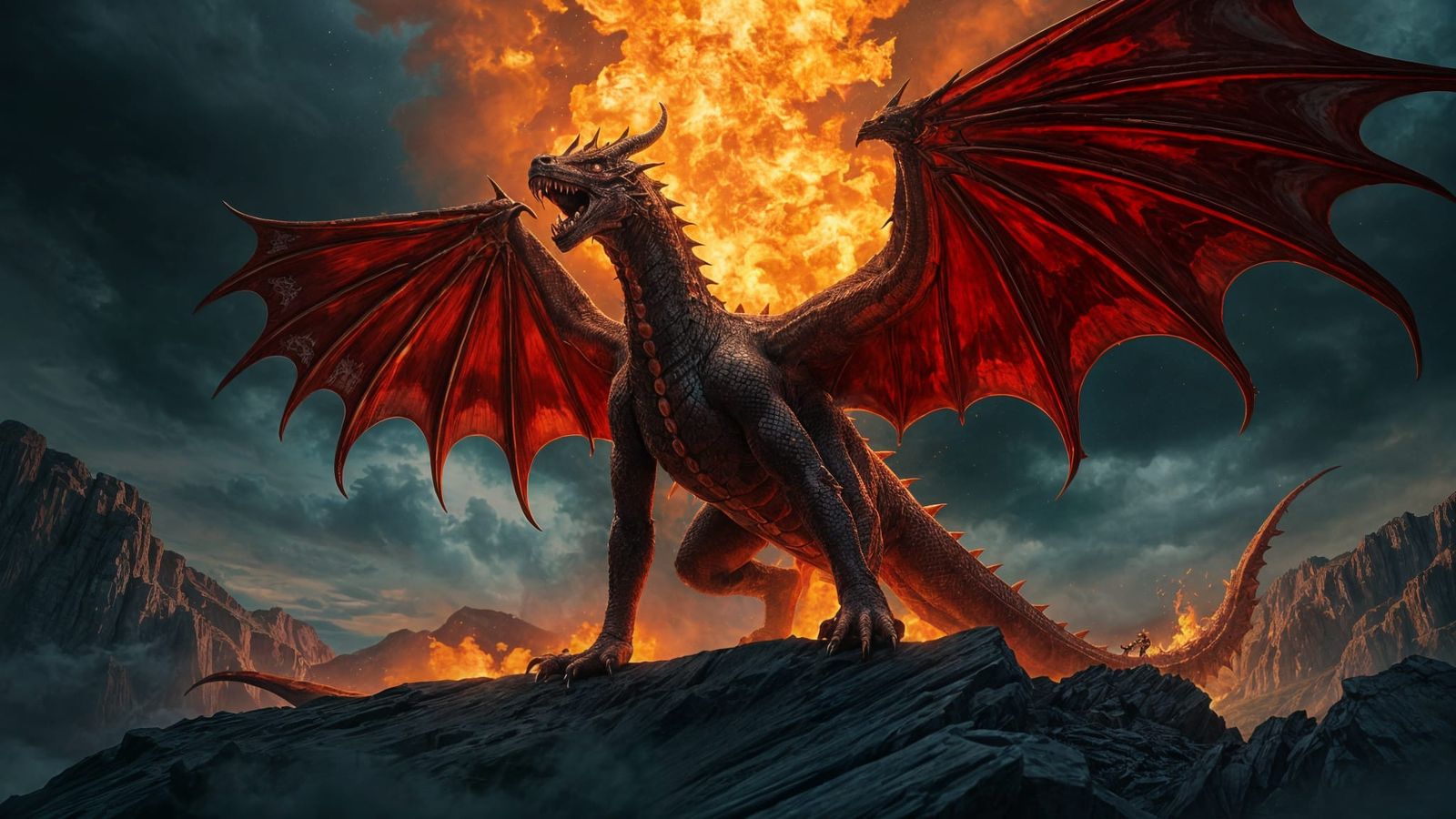 Majestic Red Dragon Tyrant of the Dragonreign