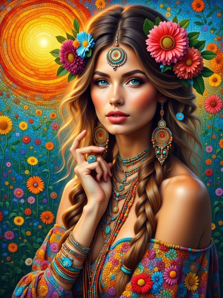 Hippie Woman Portrait