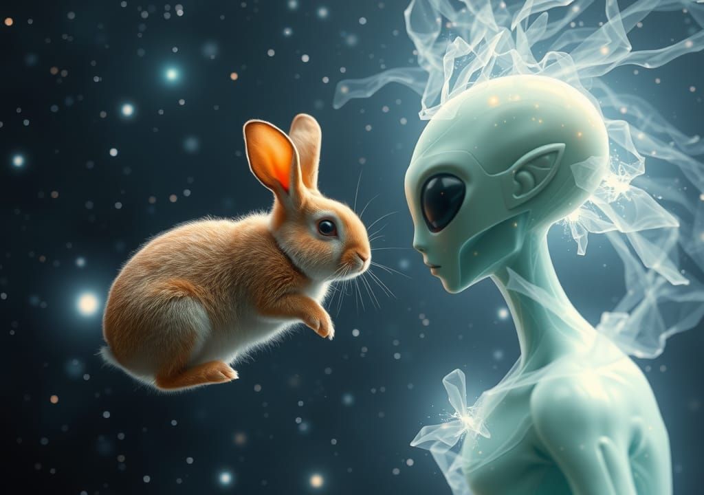 Rabbit's Cosmic Encounter with an Ethereal Alien