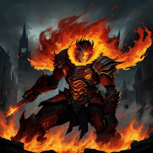 Abstract Fiery Image Generated by AI