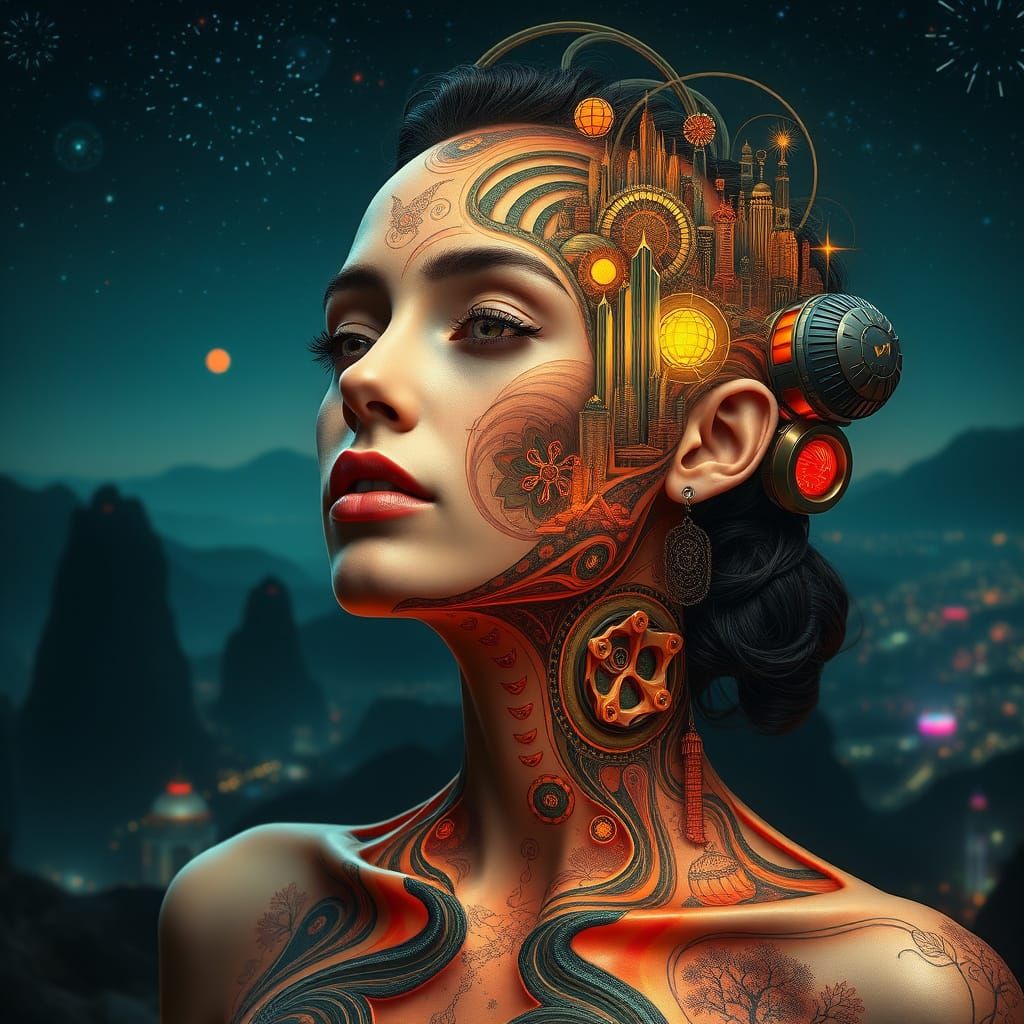 Surreal Terraformed Skin: Art Nouveau Solarpunk