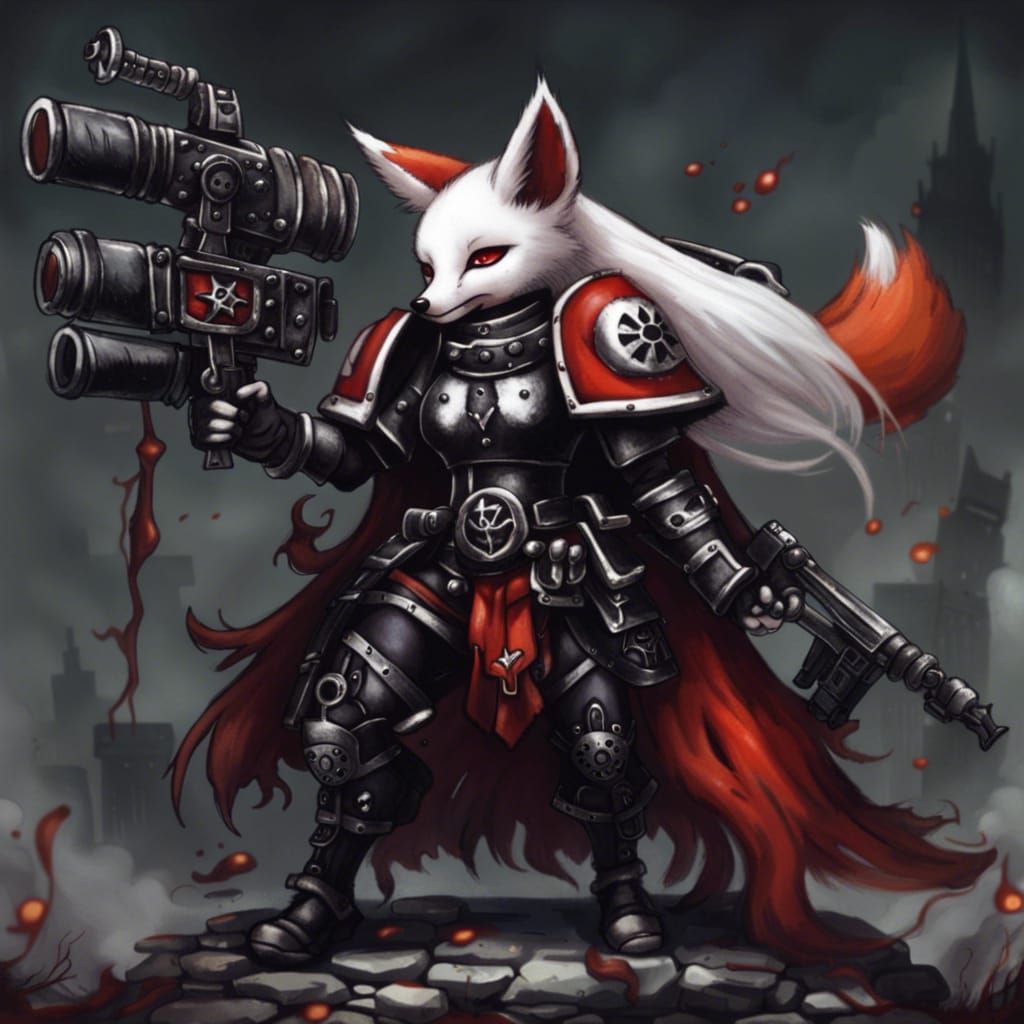 Warhammer Fox: Tim Burton Style Anime Warrior