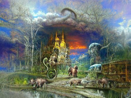Magical Realm of Divine Beings, Matte Painting