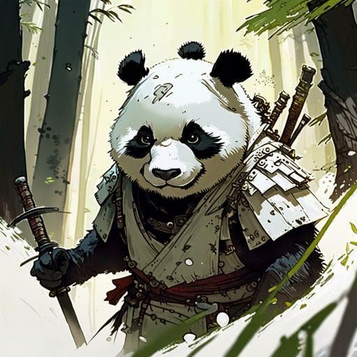 Panda Samurai Warrior