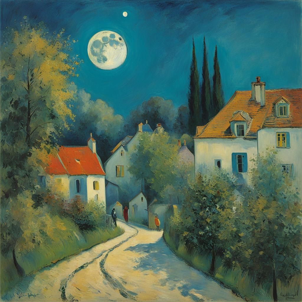 Surreal Lunar Journey as Impressionist Dreamscape