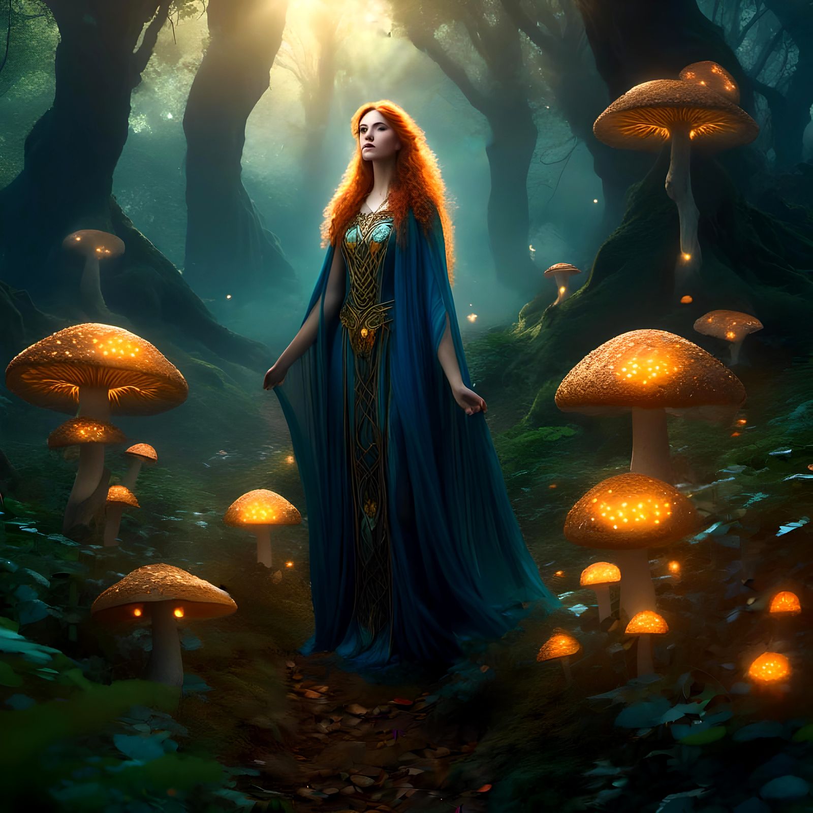 Celtic Goddess Aine Portrait in Detailed Digital Art