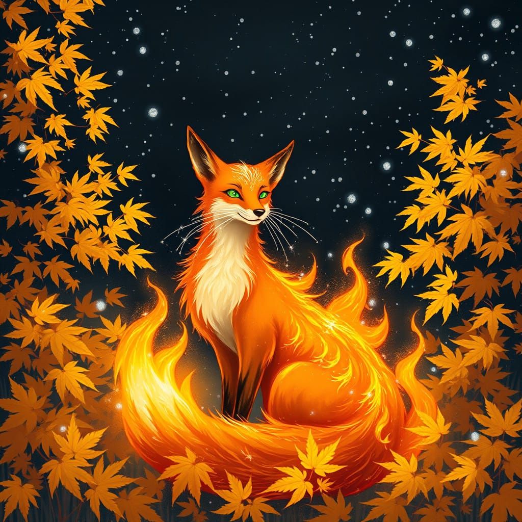 Regal Fox Amidst Golden Forest