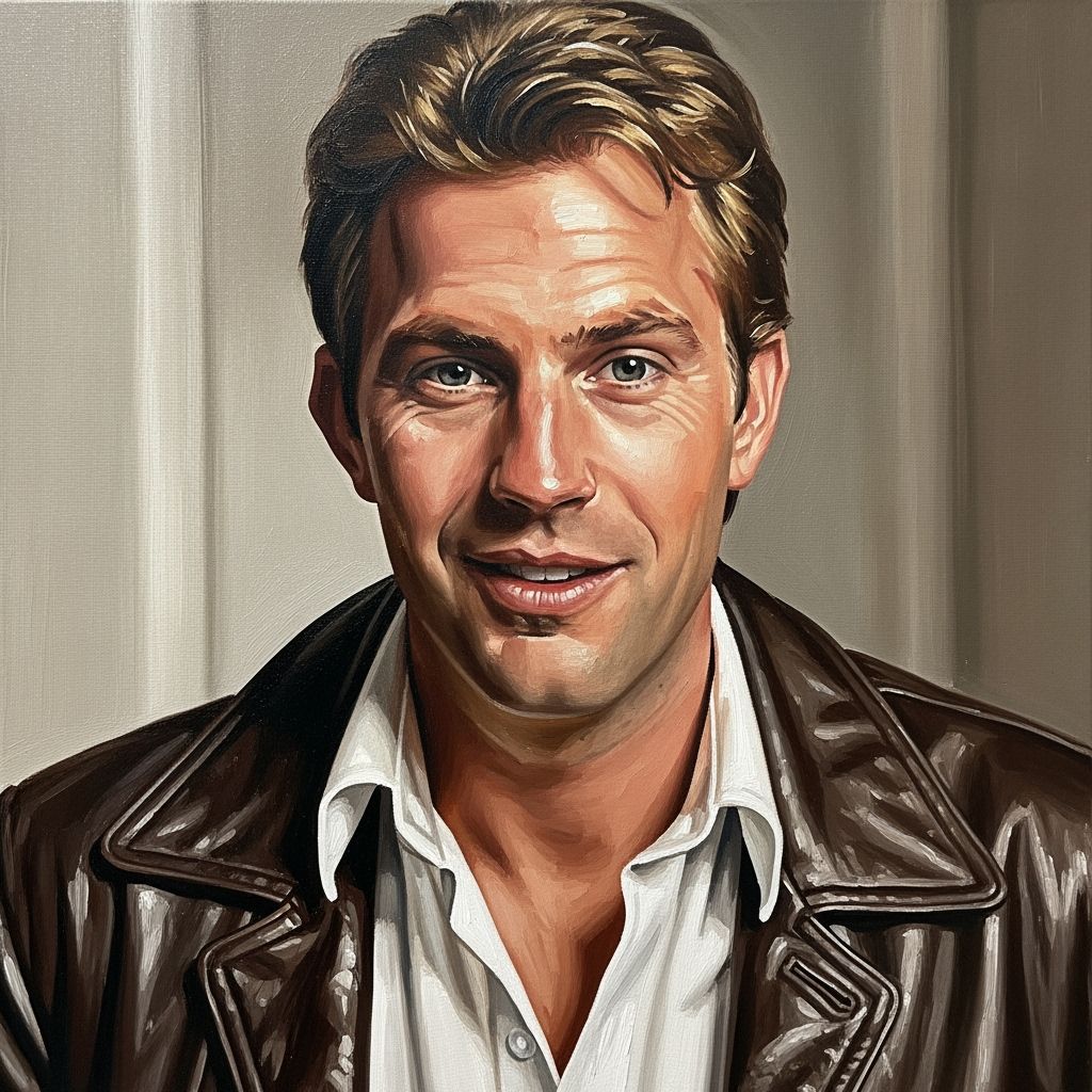 Kevin Costner Portrait Oil Painting