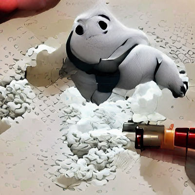 Baymax in Uncharacteristic Situation: Humorous AI Image