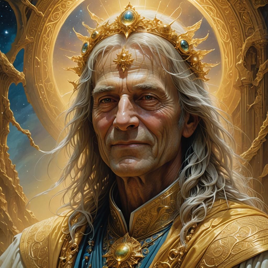 Ascended Master and Child of God in Surreal Fantasy