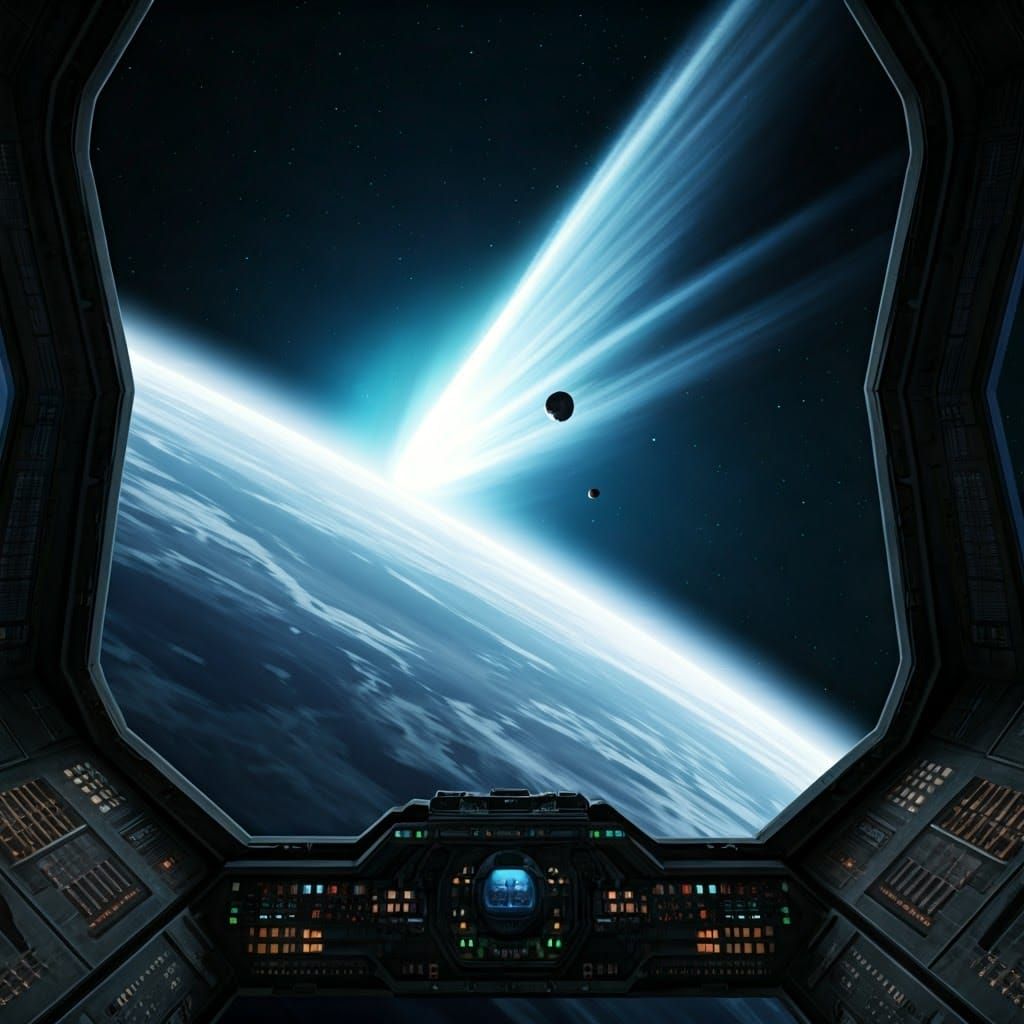 Spaceship Interior View of Frozen Comet: Abstract Art