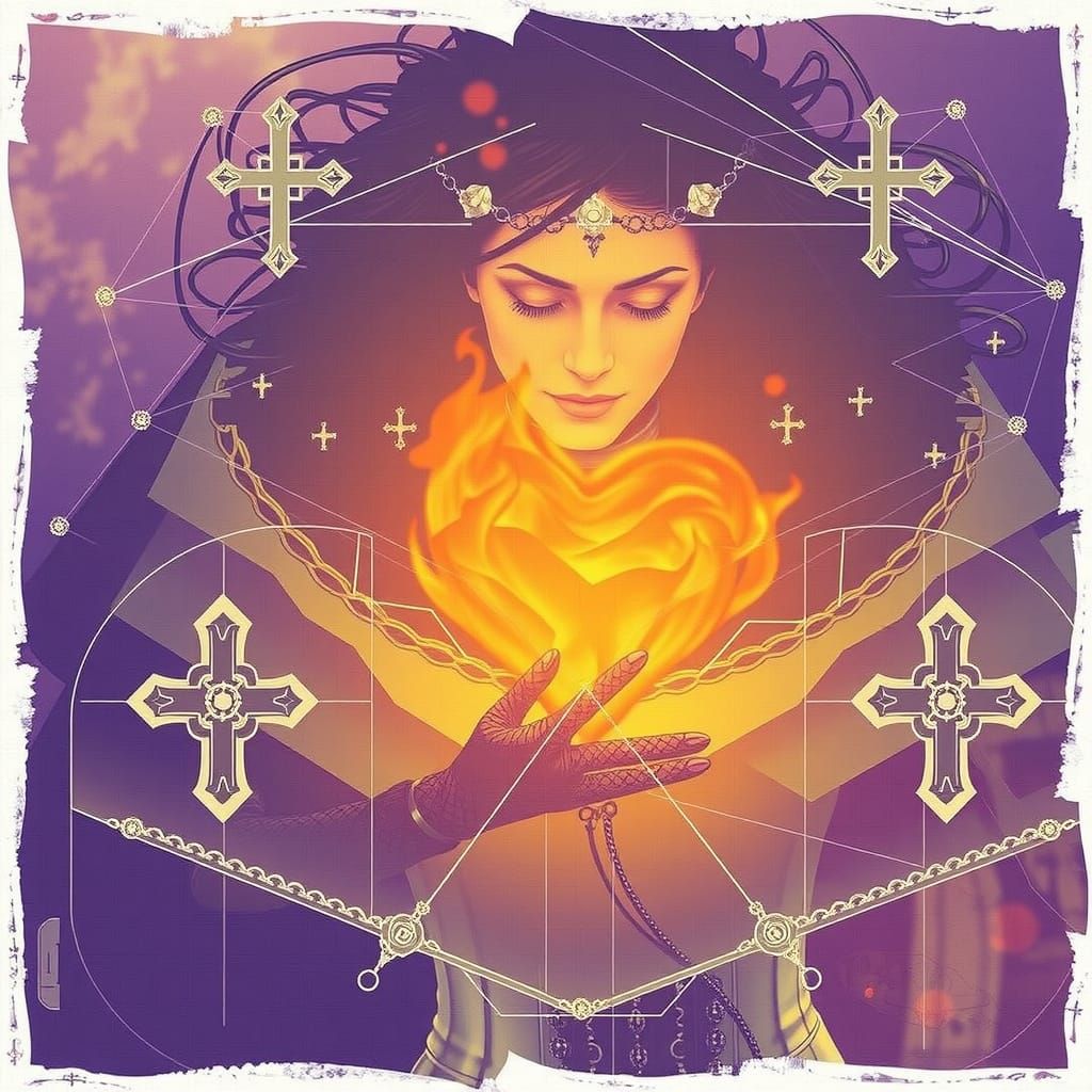 Goth Jesus in Cyberpunk-Inspired Collage