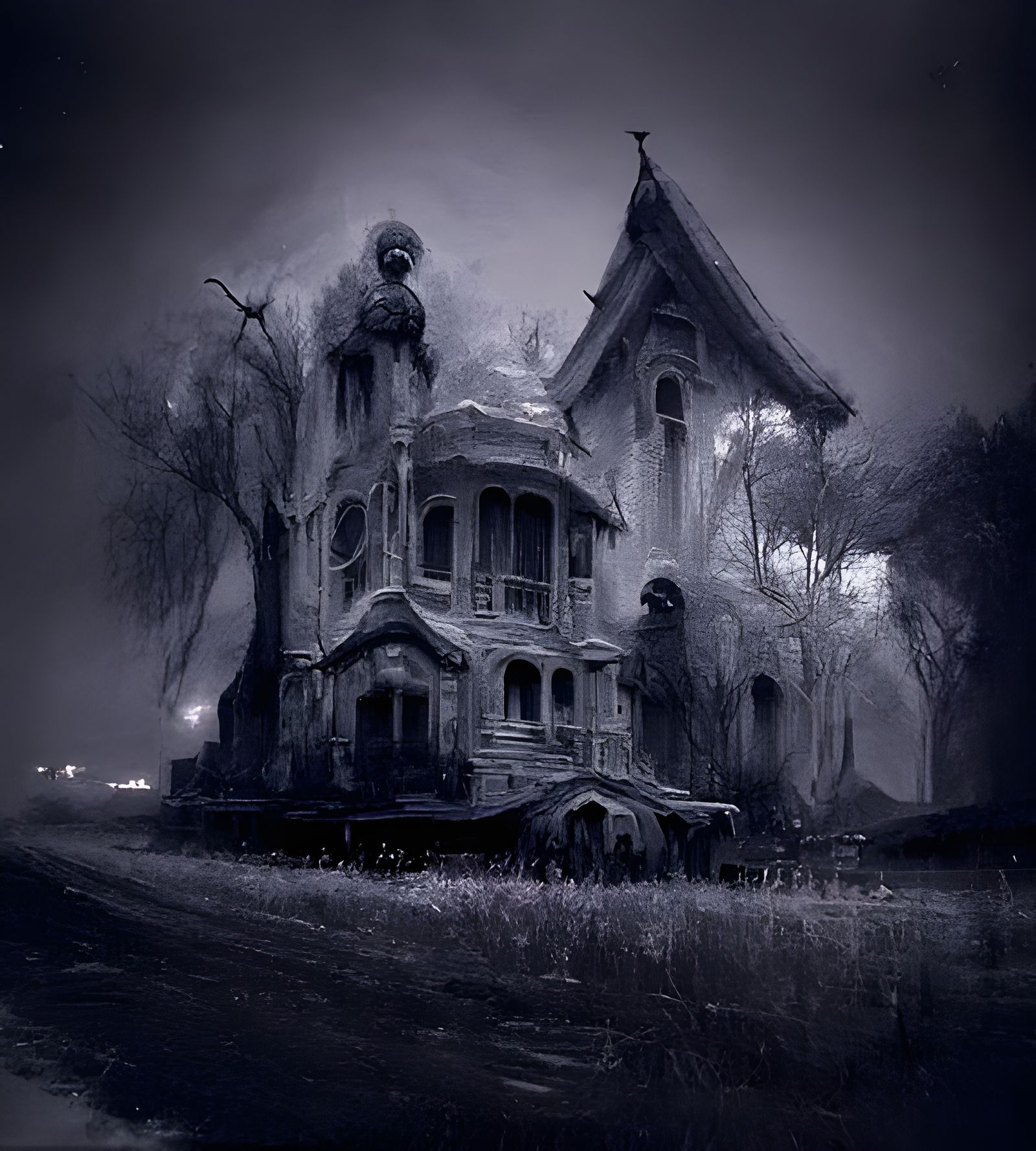 Sinister Haunted Victorian House Concept Art