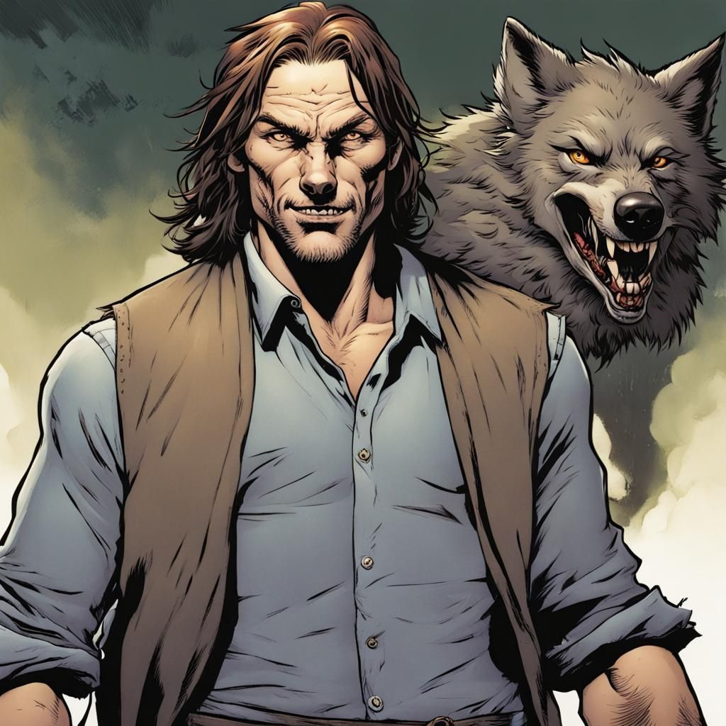 Bigby Wolf as a Werewolf in Comic Art