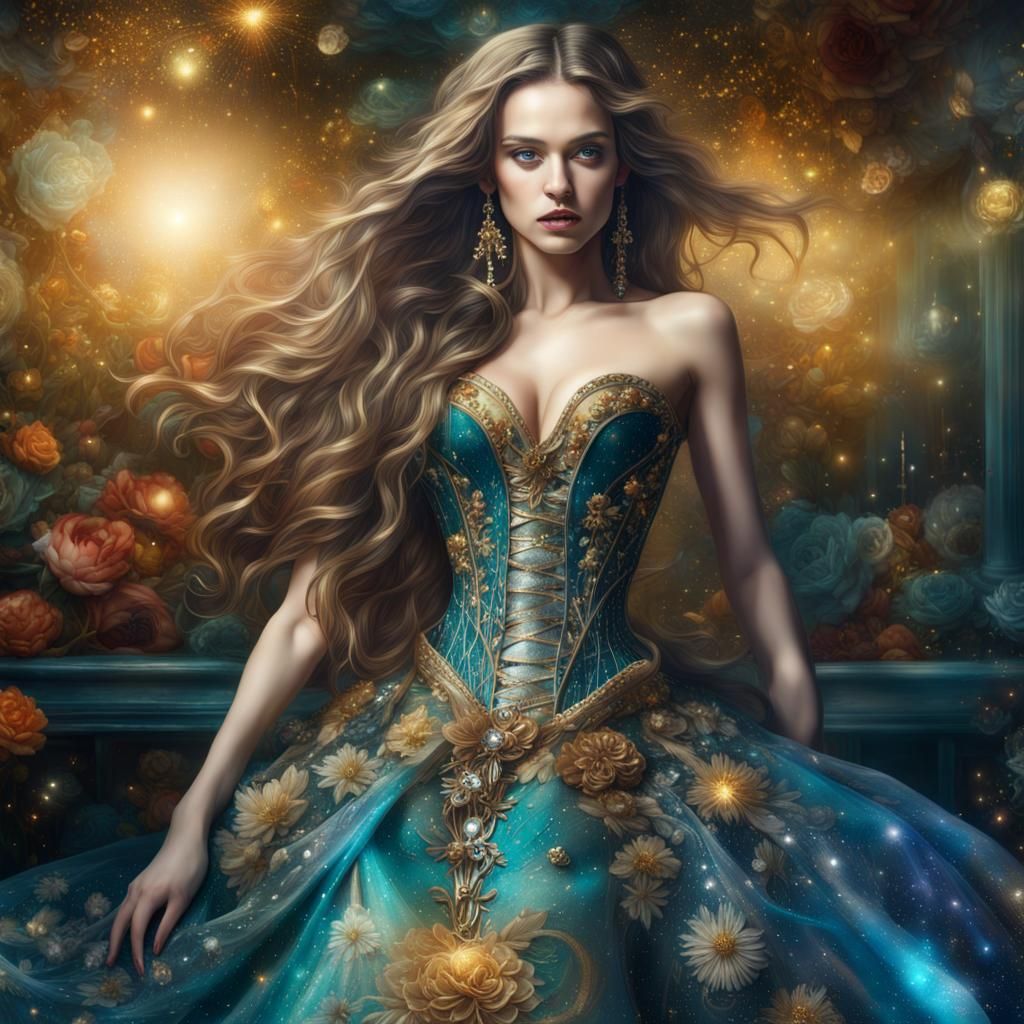 A dress made of stars and flowers