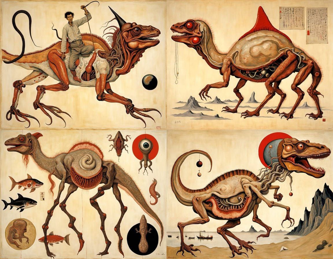 Ukiyo-e Surrealist Abomination Inspired by Old Masters