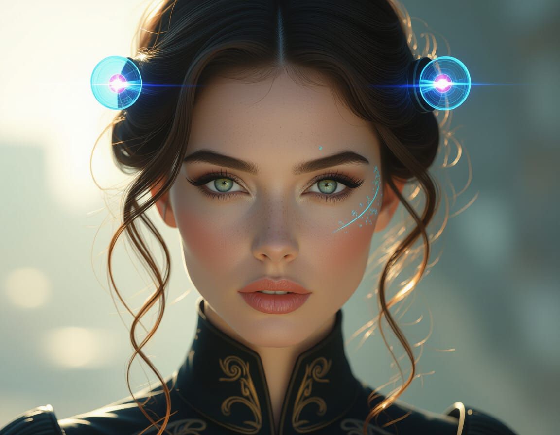 Alien Florasky Woman in Surreal Sci-Fi Matte Painting