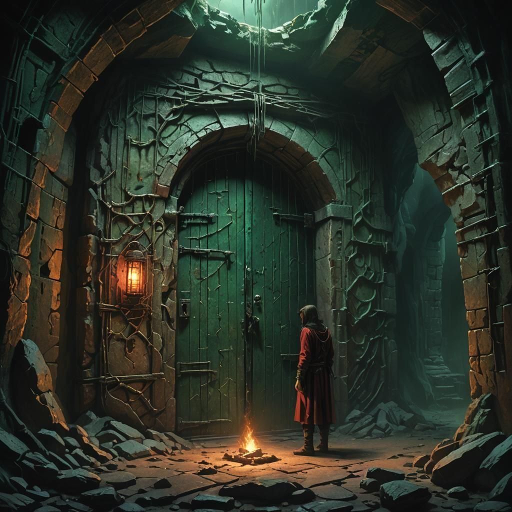 Medieval Dungeon Cell with Lattice Door