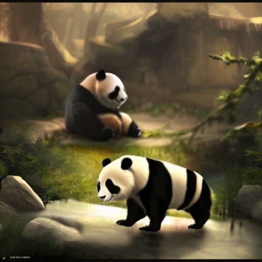 Lonely Panda: Digital Art of Earth's Last Panda