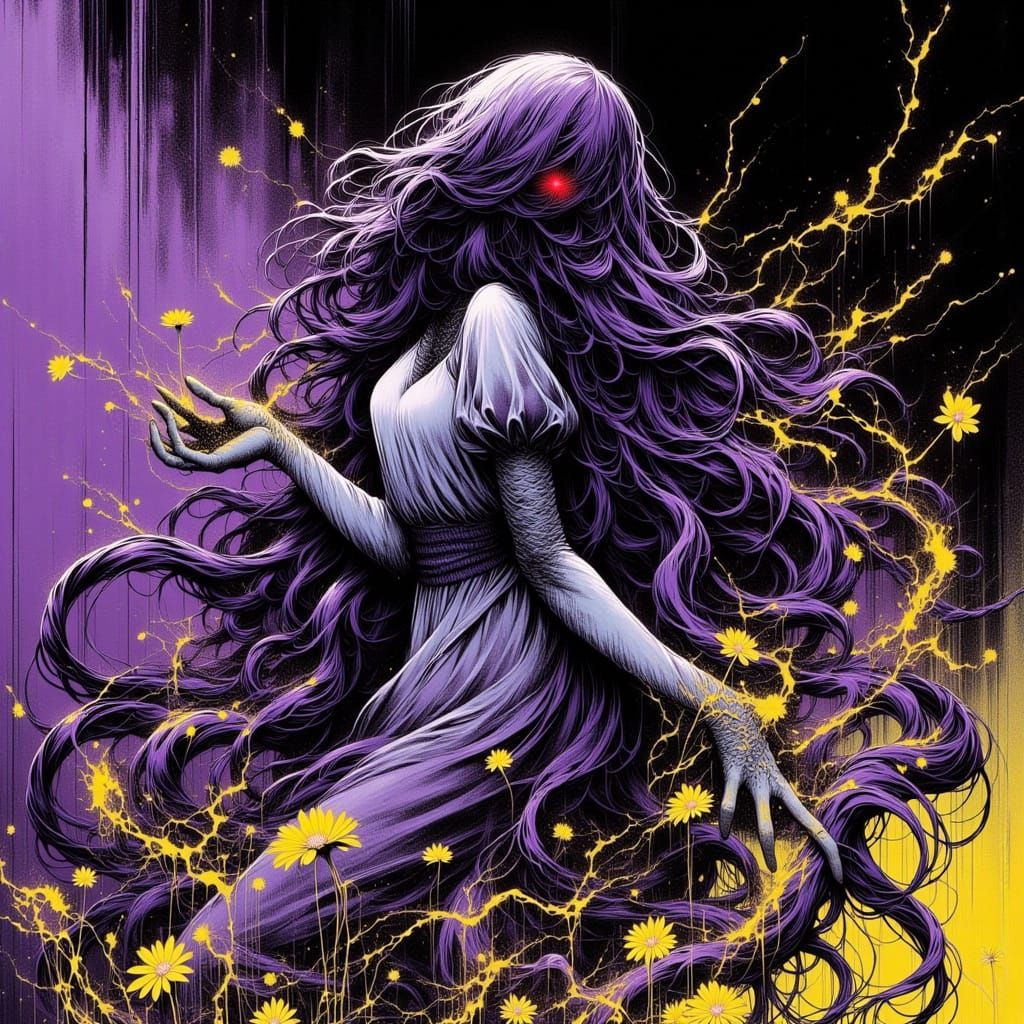 Dark Sci-Fi Woman with Biomechanical Enhancements in 80s Ani...