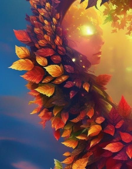 Black Autumn God of Beauty in Hyperrealistic Style