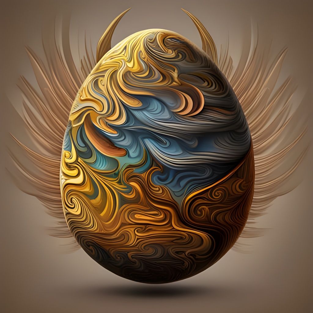 Hyperrealistic Devil Egg with Intricate Horns