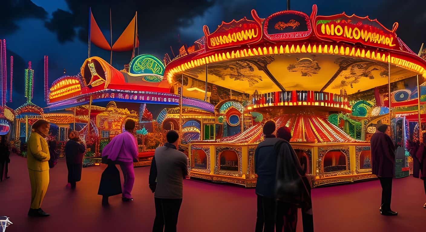 fairground at night