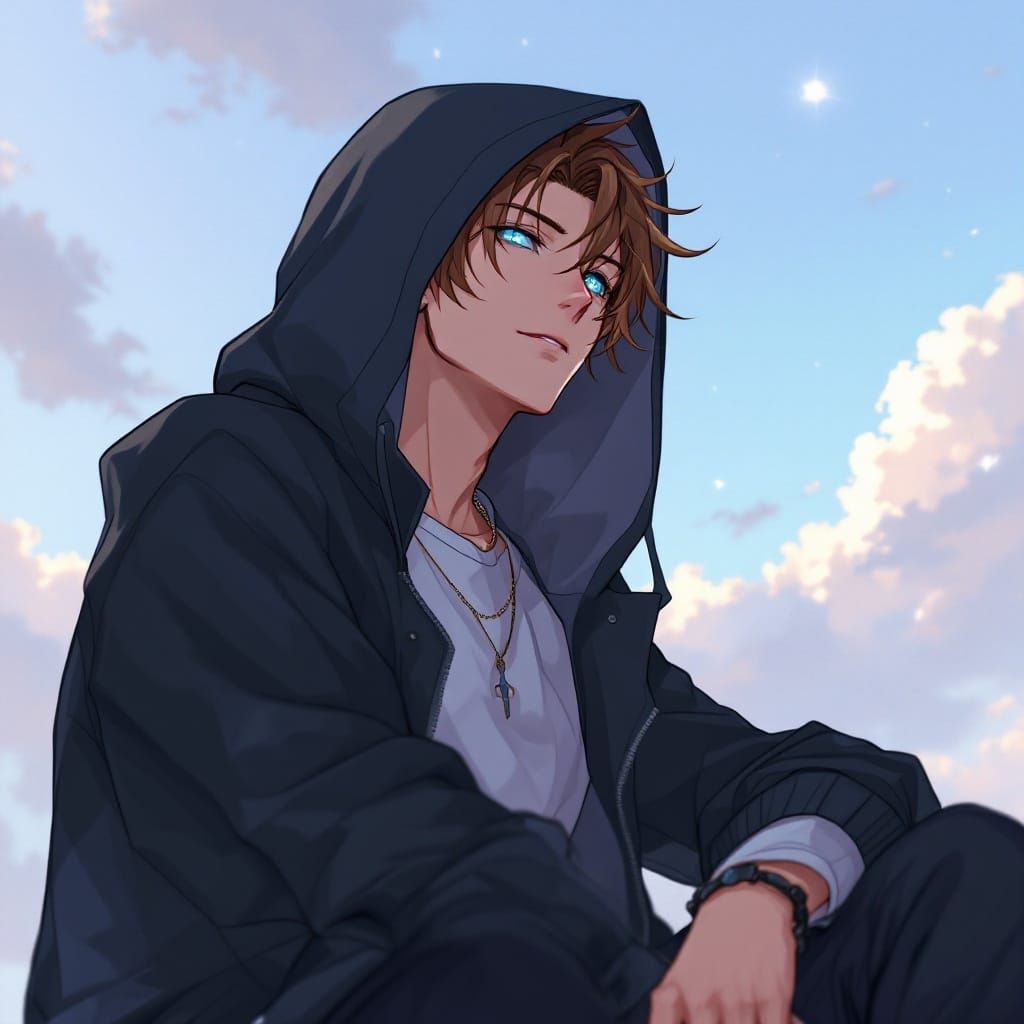 Anime Hero with Piercing Blue Eyes