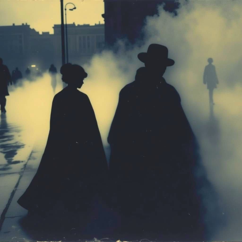 City Street Life in Vintage Autochrome Photography Style