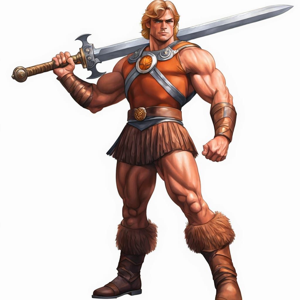 Hyperrealistic Henry Cavill as He-Man on Eternia
