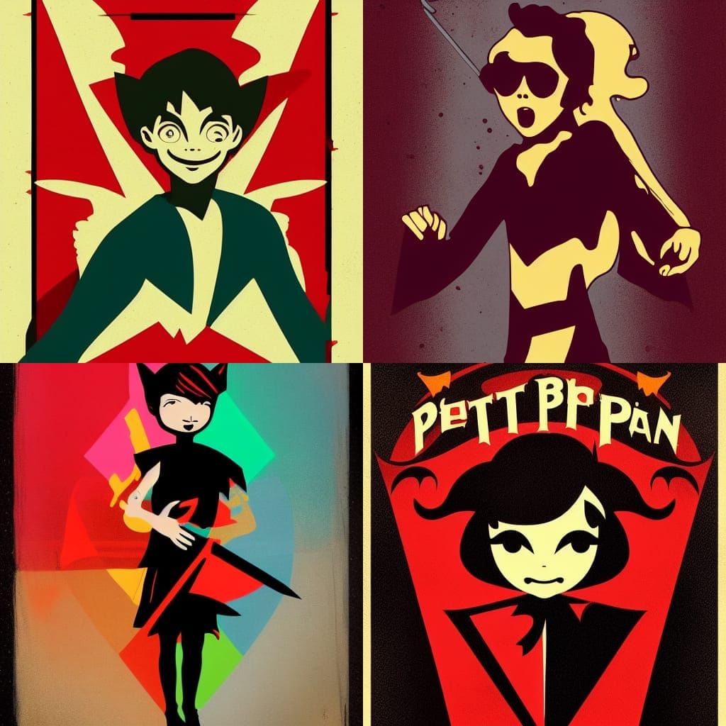 Peter Pan, Vampires, Buffy in Gothic Pop Art