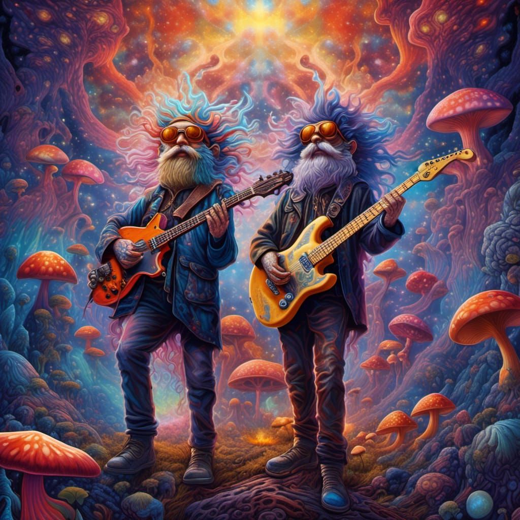 Psychedelic Fairies Dancing in a Cosmic Dreamscape