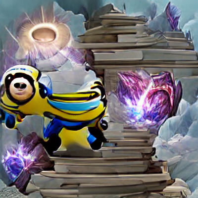 Minion's Ambitious Ascent: Animated Cartoon Still