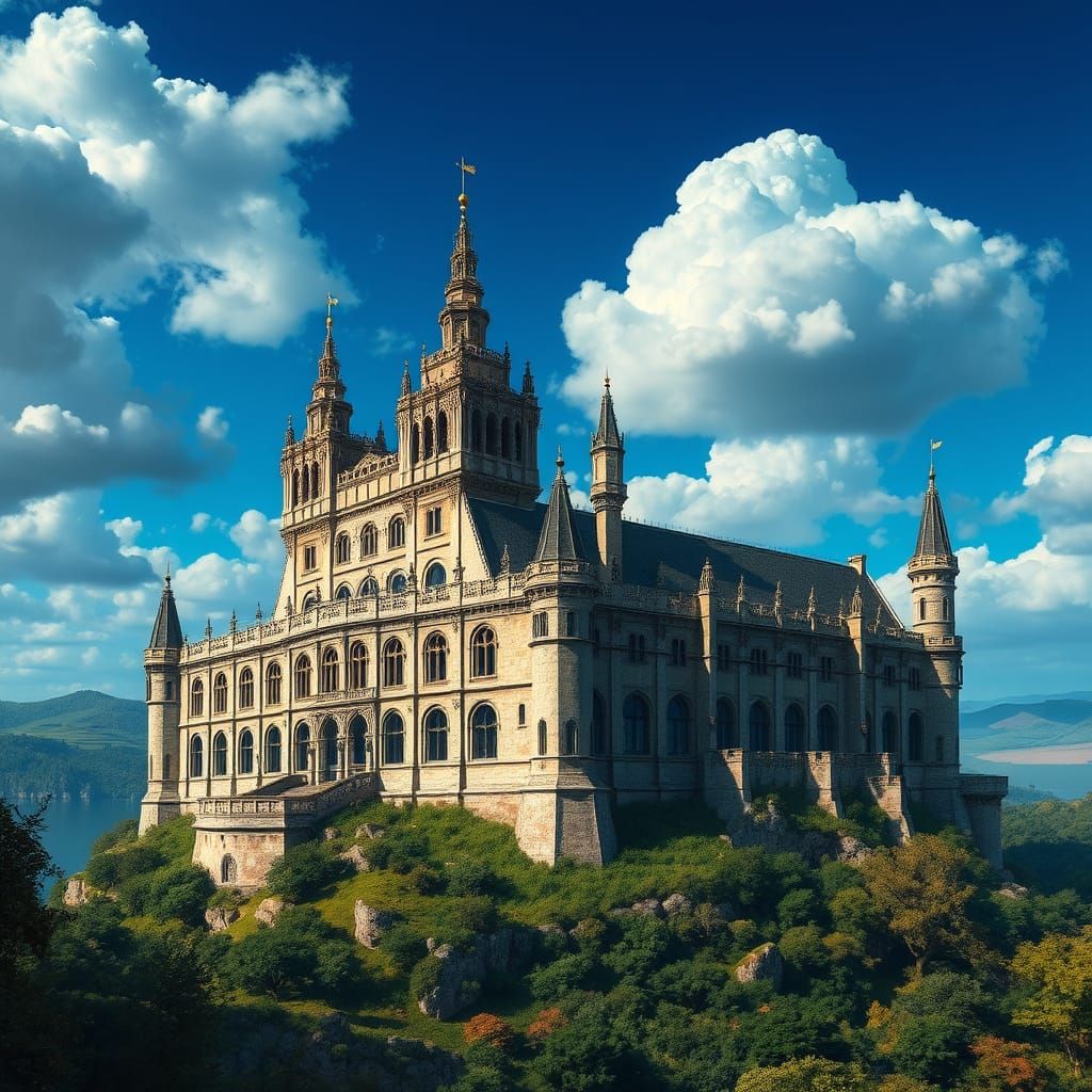 Majestic English Castle Rises from Dreamlike Landscape in Cy...