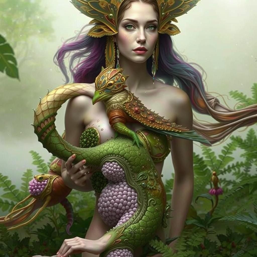 Woman in Mycelium Network with Forest Exposure