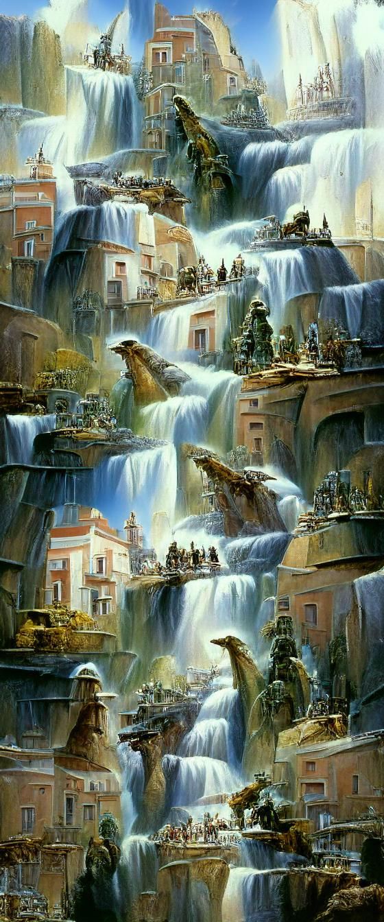 Dinotopia-Inspired Waterfall City
