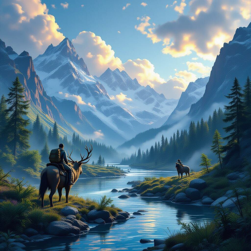 Wildlife Survival Documentary Splash Screen Matte Painting