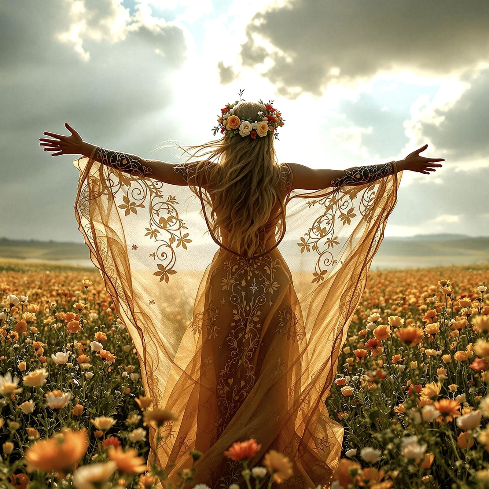 Bohemian Goddess in Golden Splendor