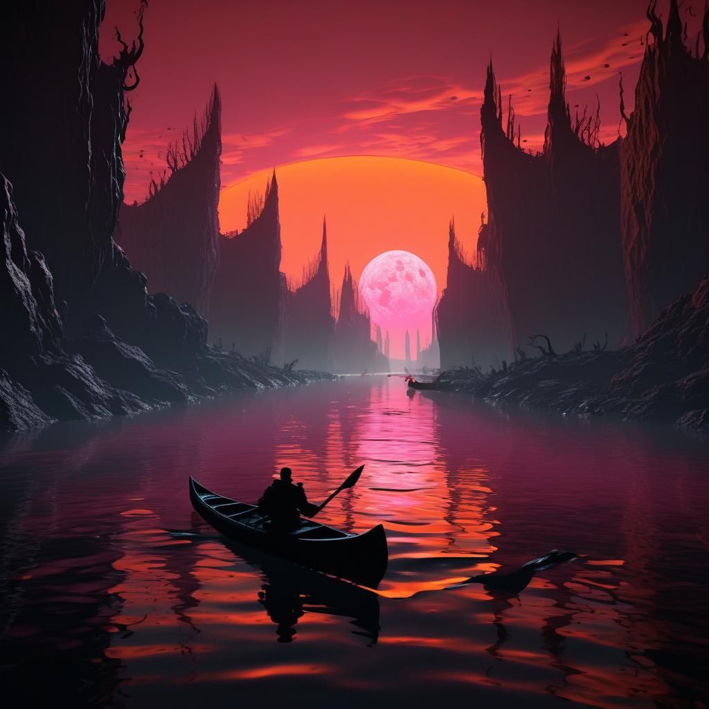 Charon's Canoe on Cocytus: Underworld River Escape