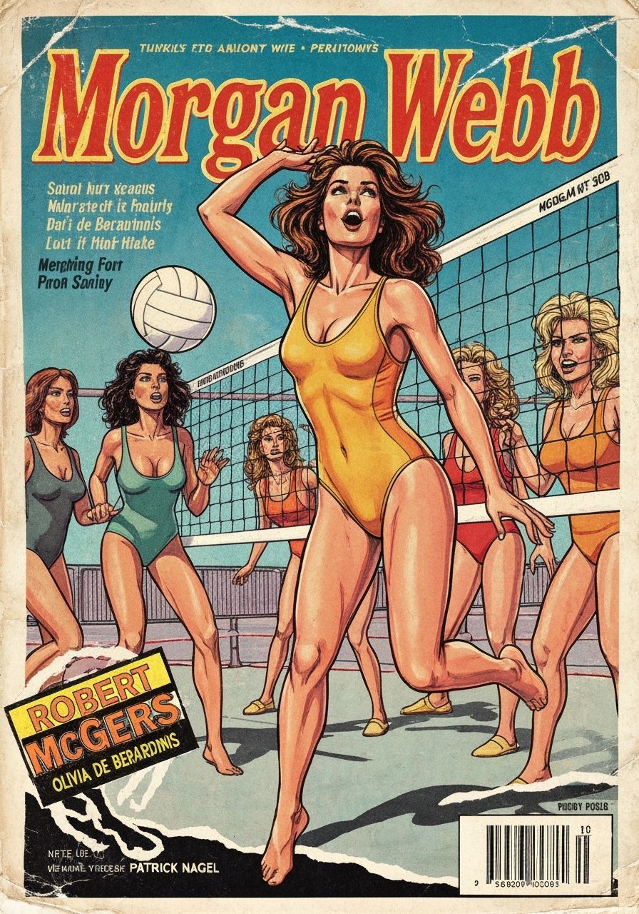 Morgan Webb Volleyball in Vintage Magazine Style
