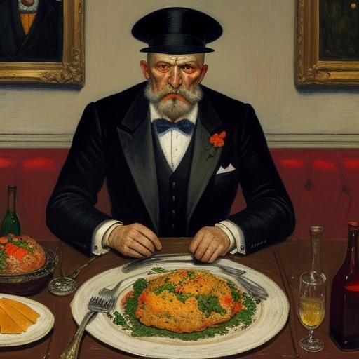 Rabbit and Orange in Expressionist Style