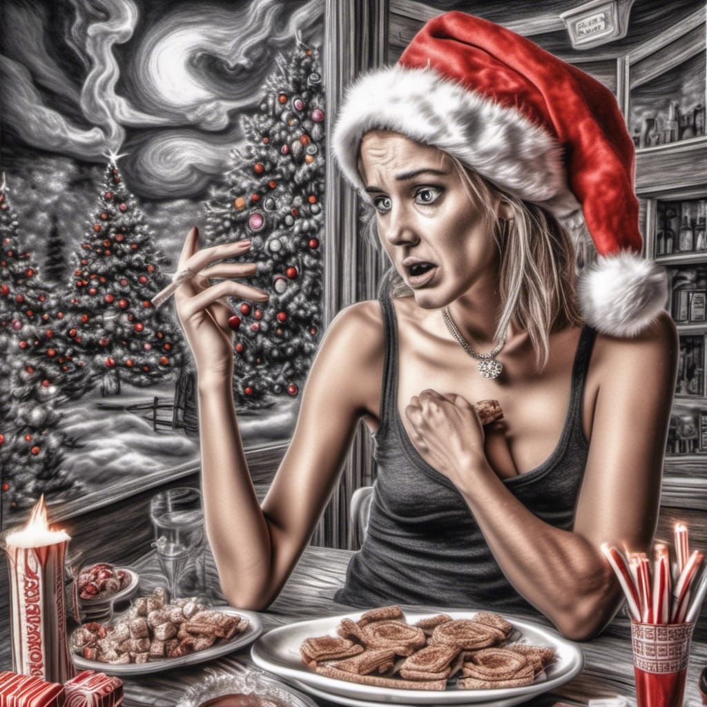 Confused Supermodels in Chaotic Christmas Scene