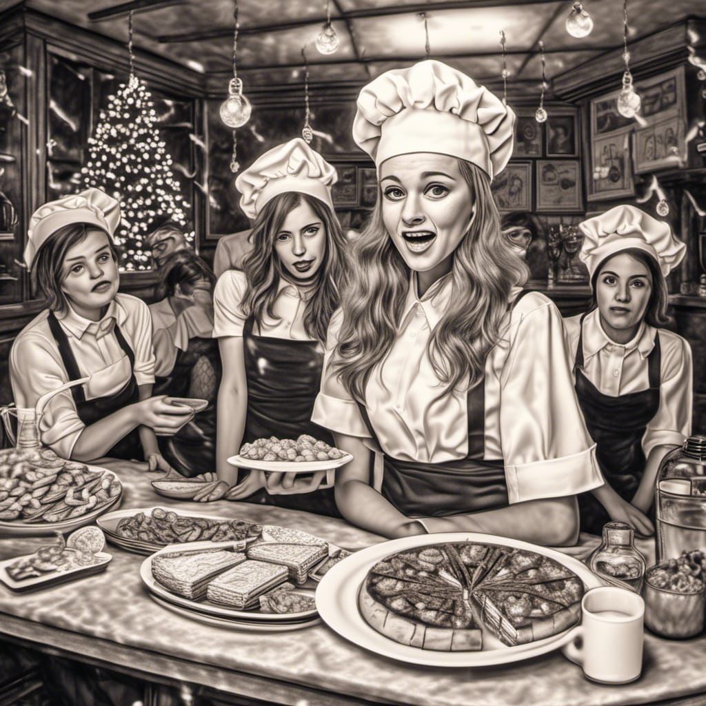 Confused Supermodels in Chaotic Christmas Scene