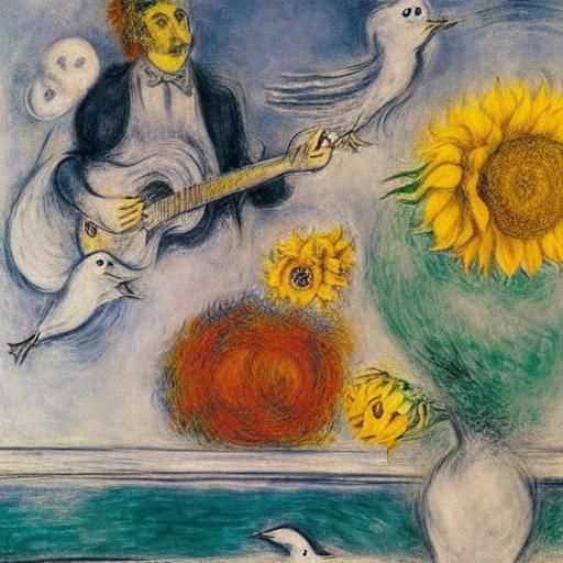 Surreal Seagull Serenade: A Whimsical Scene