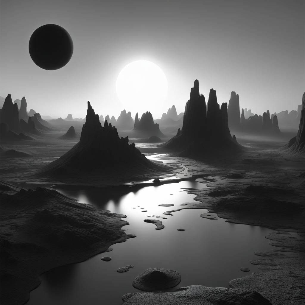 Minimalist Bioluminescent Shape in Vast Landscape