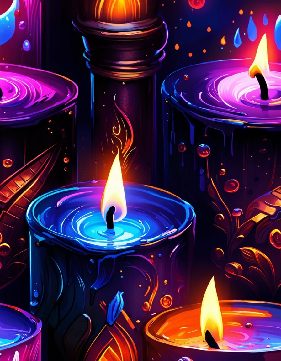Ultraviolet Candle Flame in Photorealistic Cell-Shaded Style