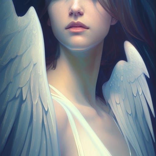 Angelic Portrait in Hyperdetailed Style